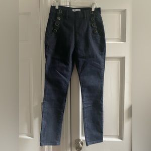 LOFT Skinny Dark Jeans with Buttons (Sailor Style) - 2 Petite